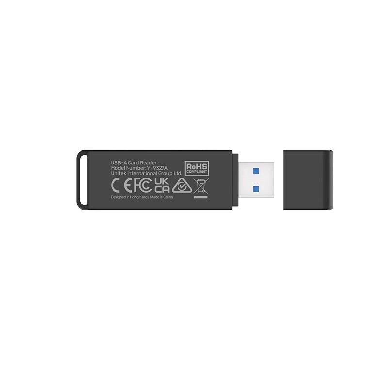 Lettore di schede Unitek Y-9327A USB 3.2 Gen 1 Type-A — MicroSD/SD, 2 slot, 5000 Mbit/s, nero