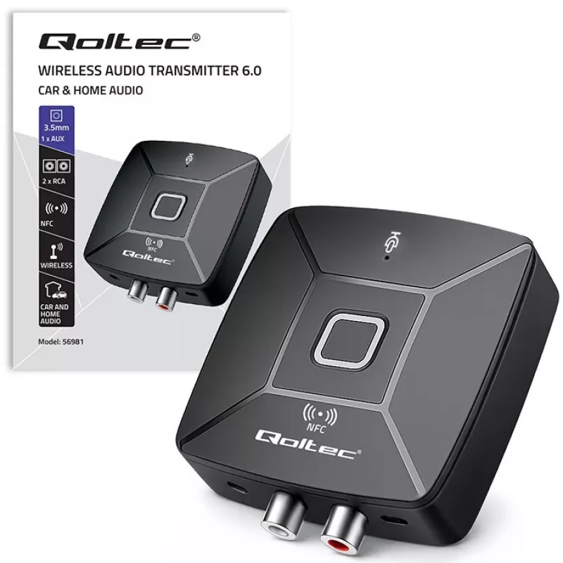QOLTEC Trasmettitore/ricevitore audio wireless HiFi modello 56981 — bridge audio Bluetooth/Line-In