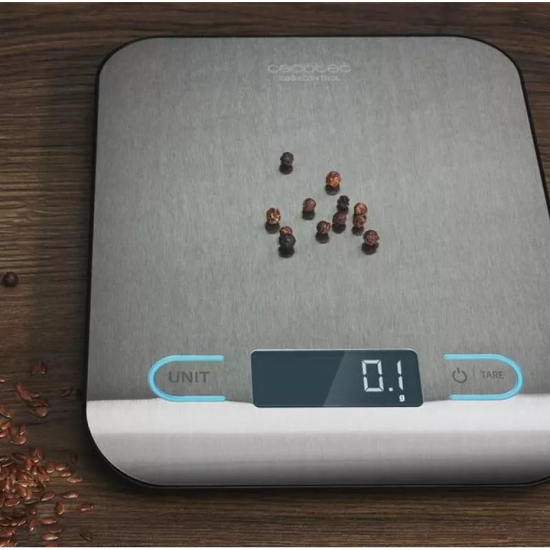 Cecotec bilancia da cucina | CookControl | portata massima 5 kg | divisione 1 g | display LCD