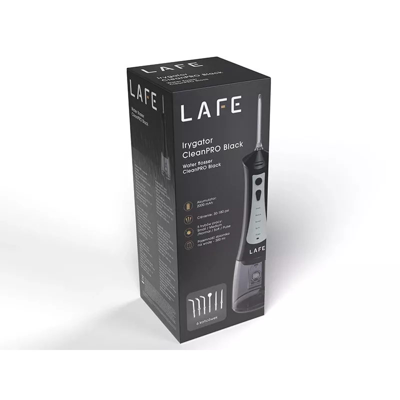 Lafe CleanPRO idropulsore, 5 modalità, 300 ml, nero