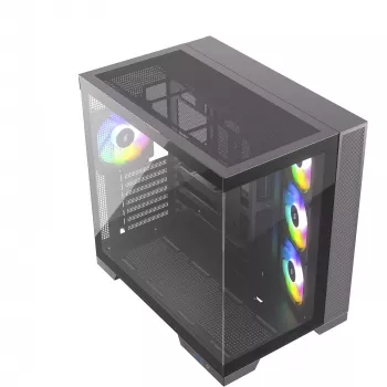 Case PC Silentware View A-RGB nero VIEWSchwarz — case Mid-Tower con illuminazione A-RGB