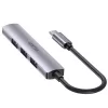 Hub USB-C Unitek H1208B — 1x USB-A 5 Gbit/s, 3x USB-A 2.0, host USB-C, case in alluminio, cavo 0,20 m