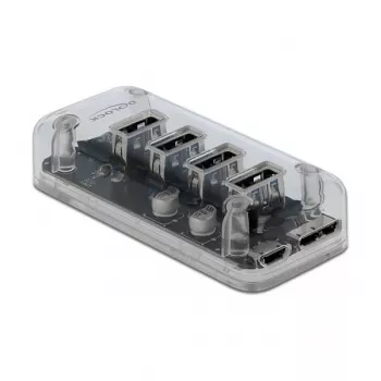 Hub USB DeLOCK 64087 trasparente