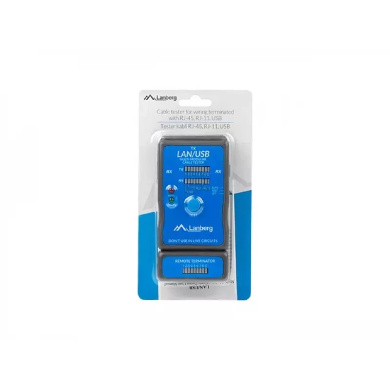 Tester per cavi di rete Lanberg NT-0403 tester PoE blu