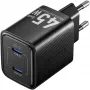 Vention FEFB0-EU caricabatterie rapido AC da interno 45W 2× USB-C — per smartphone, laptop, tablet, smartwatch, cuffie (nero)