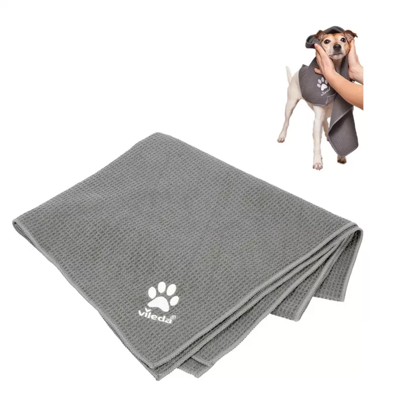 Panno VILEDA Pet Wipes 172650 450x700 mm, poliestere, lavabile in lavatrice, grigio