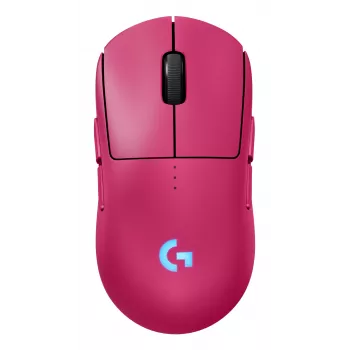 Logitech G PRO 2 - mouse - gaming - per destrorsi e mancini - ottico - 8 tasti - wireless, con filo - 2,4 GHz, USB - ricevitore USB Logitech LIGHTSPEED - rosa (910-007310)