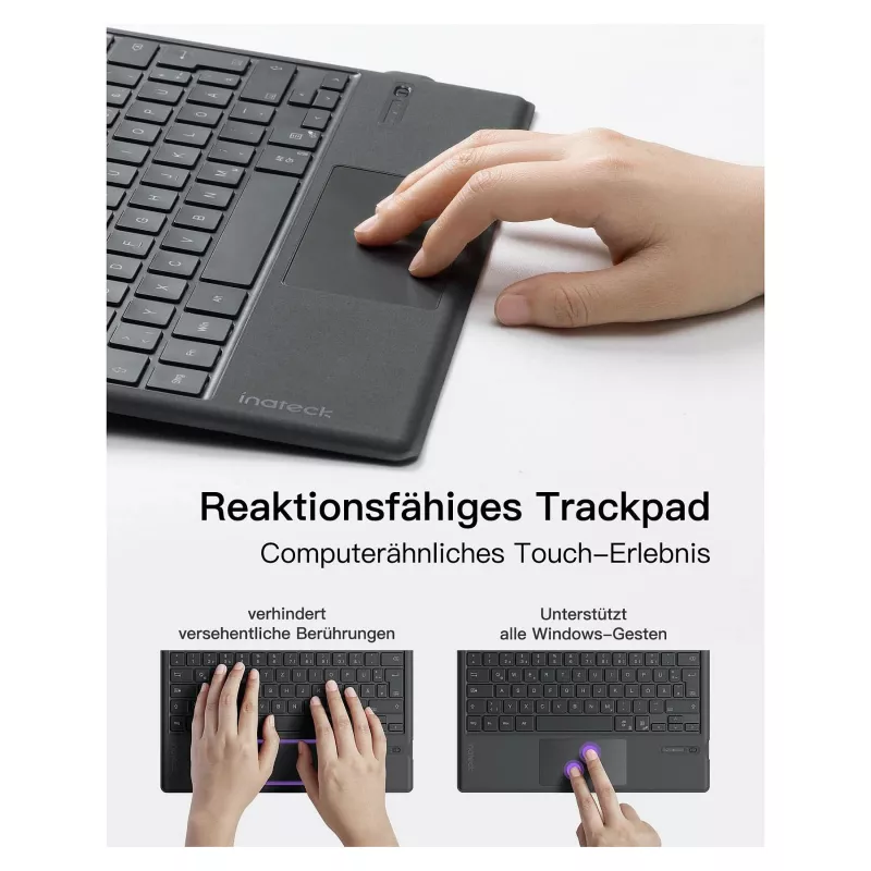 Tastiera inateck Surface grigio, Sureface GO 1-4 Com. QWERTZ