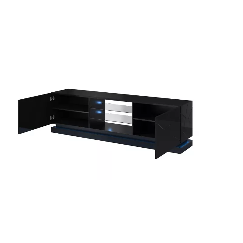 Mobile TV Cama QIU 200 MDF nero lucido/nero lucido