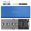 Case per SSD QOLTEC 51832 — esterno M.2 SATA, USB 3.0, fino a 2 TB, blu, supporta unità da 30 mm, 4 slot
