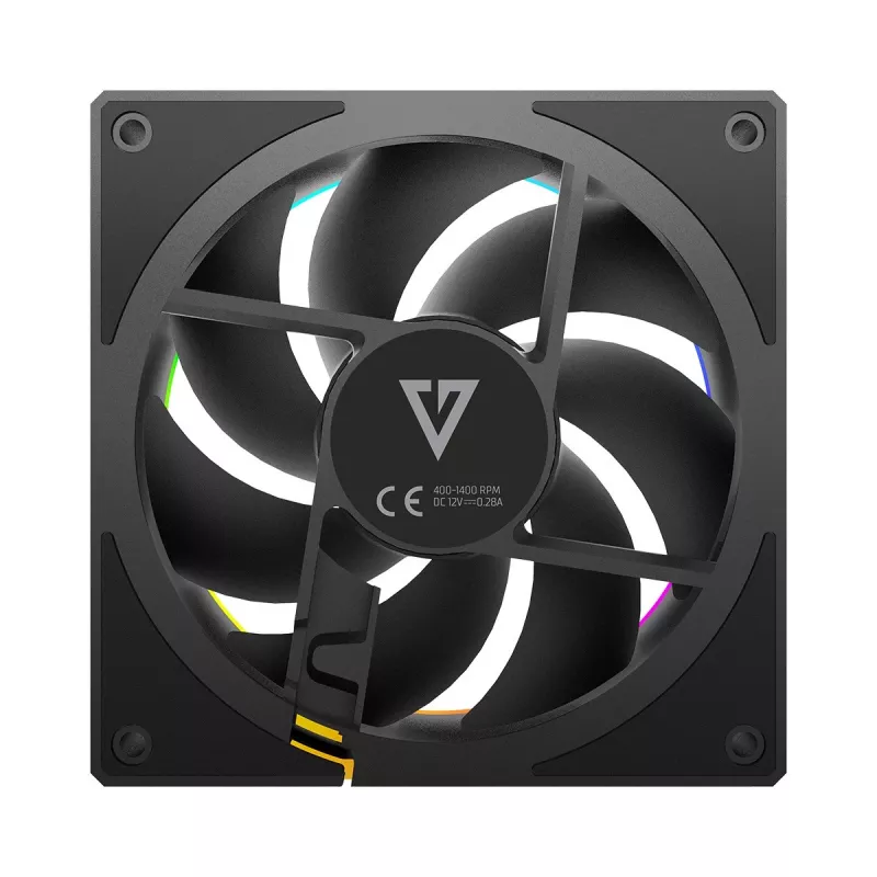 Ventola per case MODECOM VOLCANO LOOP 120 ARGB Reverse Fan nero 120 mm PWM 400–1400 RPM header ARGB