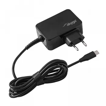 Alimentatore per notebook USB-C GaN Akyga AK-ND-80 45 W, PD 3.0, 5–20 V, cavo 1,8 m, nero