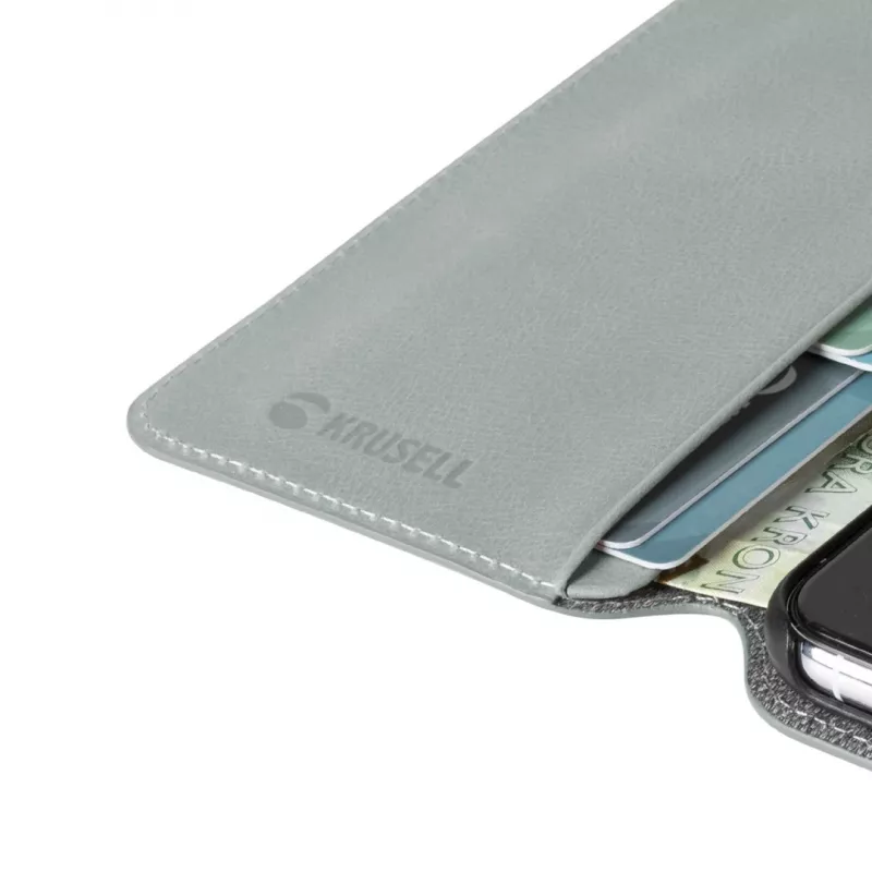Custodia per cellulare Krusell Sunne per Apple iPhone 11 Pro — grigio vintage, custodia folio con porta carte
