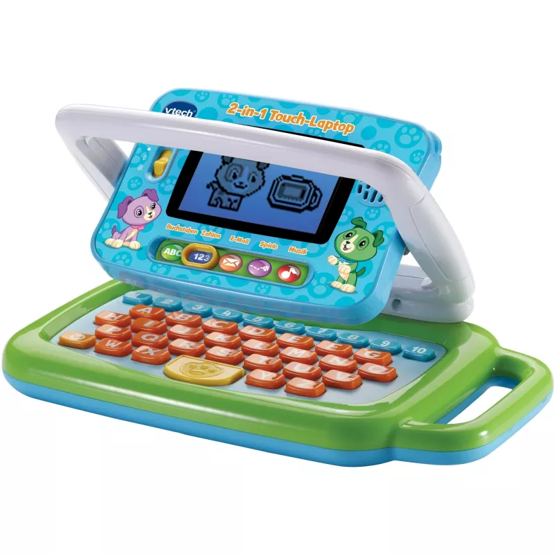 VTech computer didattico portatile touch 2 in 1, verde/blu