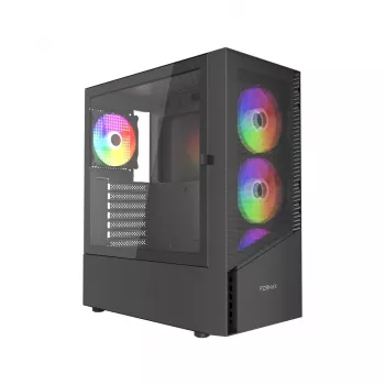 Case PC GEMBIRD Fornax 4300 Midi Tower ATX, vetro temperato, 2x alloggiamenti 3,5 pollici, 3x alloggiamenti 2,5 pollici, supporto ventole ARGB, USB 3.2 Gen1