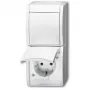 Presa Busch-Jaeger 2601/6/20 EW-54 CEE 7/3 2P+E 16A 250V IP44 bianco