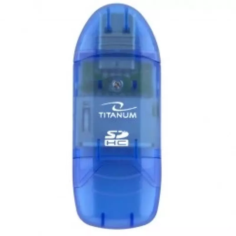 Titanum TA101B lettore di schede esterno, USB 2.0, MicroSDHC/miniSD/MMC/SD/SDHC, blu