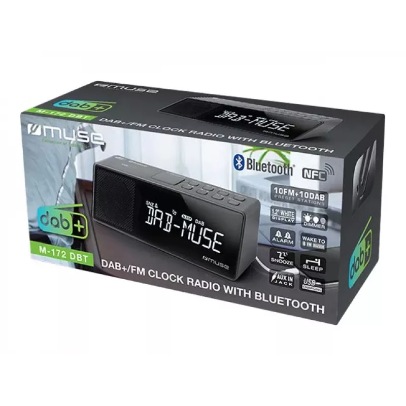 Muse M-172 DBT Radio portatile DAB+/FM RDS, Nero