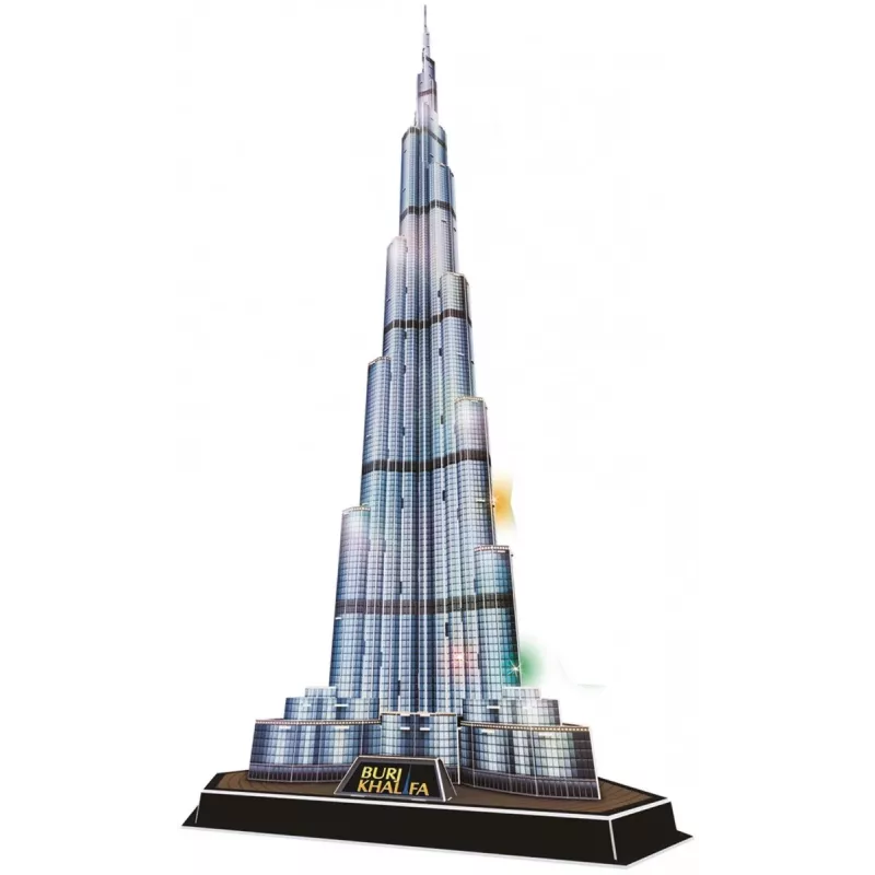 CubicFun L133H puzzle 3D Burj Khalifa (Light), 136 pezzi, illuminato a LED