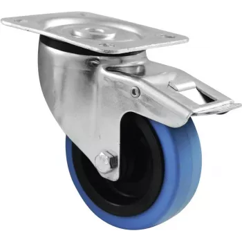 Rotella da trasporto Roadinger 30004007 100 mm blu con freno