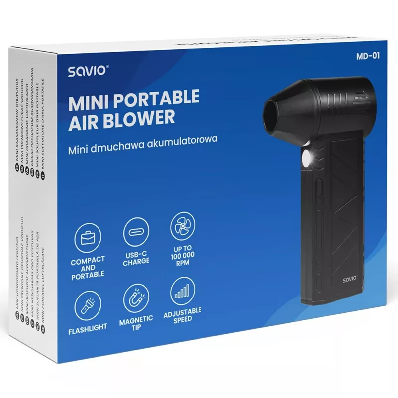 Savio MD-01 soffiatore per foglie 60 W 7,4 V 140 km/h ioni di litio (Li-Ion)