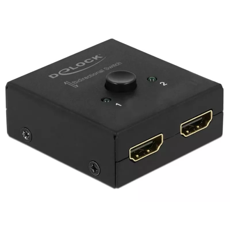 DeLock HDMI 2-1 bidirezionale 4K 60 Hz compatto - Retail Box - switch video/audio - 2 x HDMI - desktop (64072)