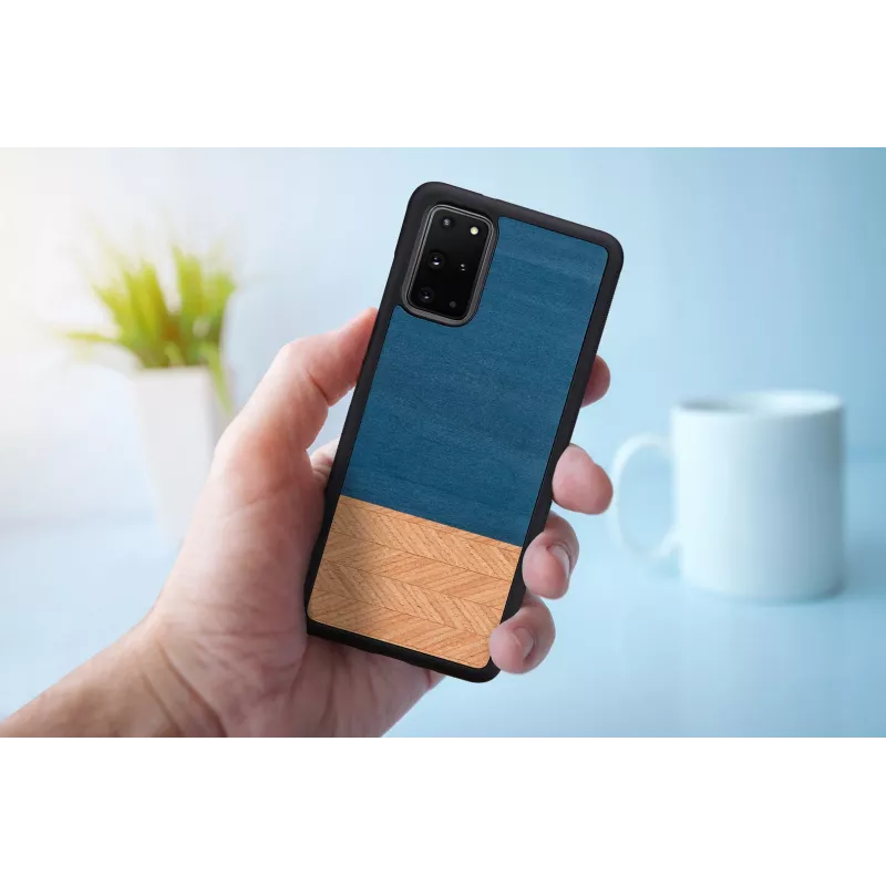 Custodia per cellulare Man and Wood Galaxy S20+ Denim nero — cover protettiva per Samsung Galaxy S20+