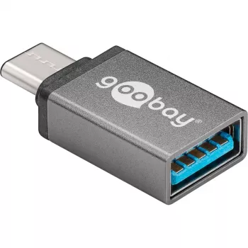 Wentronic Goobay Adattatore USB-C™ - connettore femmina USB 3.0 A, grigio - per il collegamento tra dispositivi USB-C™ e USB-A (56621)