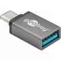 Wentronic Goobay Adattatore USB-C™ - connettore femmina USB 3.0 A, grigio - per il collegamento tra dispositivi USB-C™ e USB-A (56621)