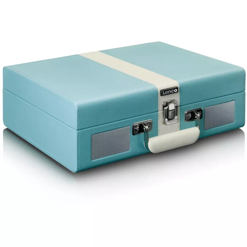 Giradischi audio a trasmissione a cinghia Lenco TT-110 blu bianco semiautomatico