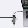Hub USB Type-C Green Cell HUBGC01 — 7 porte: 3×USB-A 3.2 Gen 1, 1×USB-C 3.2 Gen 1, HDMI, lettore schede microSD+SD — argento