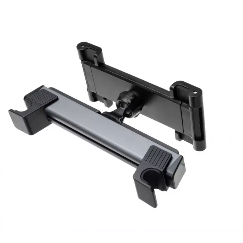 Supporto per tablet FIXED PASSENGER Max — alluminio e plastica, grigio siderale, supporto fisso per poggiatesta