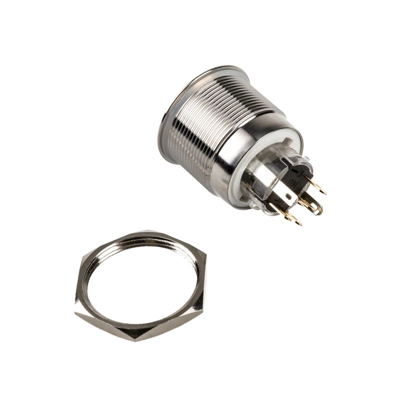 DimasTech Pulsante a pressione antimanomissione 25 mm Silverline Dot RGB PD216
