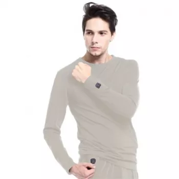 Blusa Glovii GJ1GL girocollo manica lunga grigio elastan poliestere