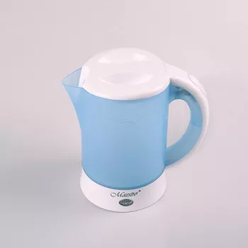 Bollitore elettrico Maestro MR010 0,6 l 600 W — blu/bianco, indicatore del livello dell'acqua, filtro anticalcare