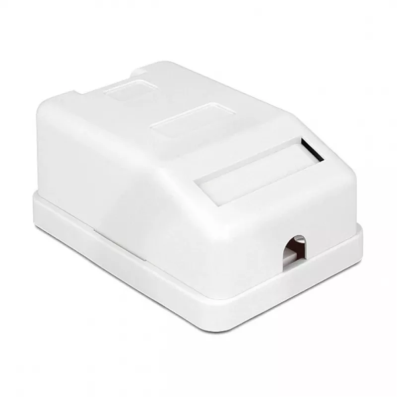 Delock 86235 scatola da superficie Keystone, 1 porta, con protezione antipolvere, bianca