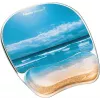 Poggiapolsi per mousepad Fellowes - Mousepad in gel con base antiscivolo in gomma e protezione antibatterica - Mousepad ergonomico per computer, laptop, home office - beige sabbia