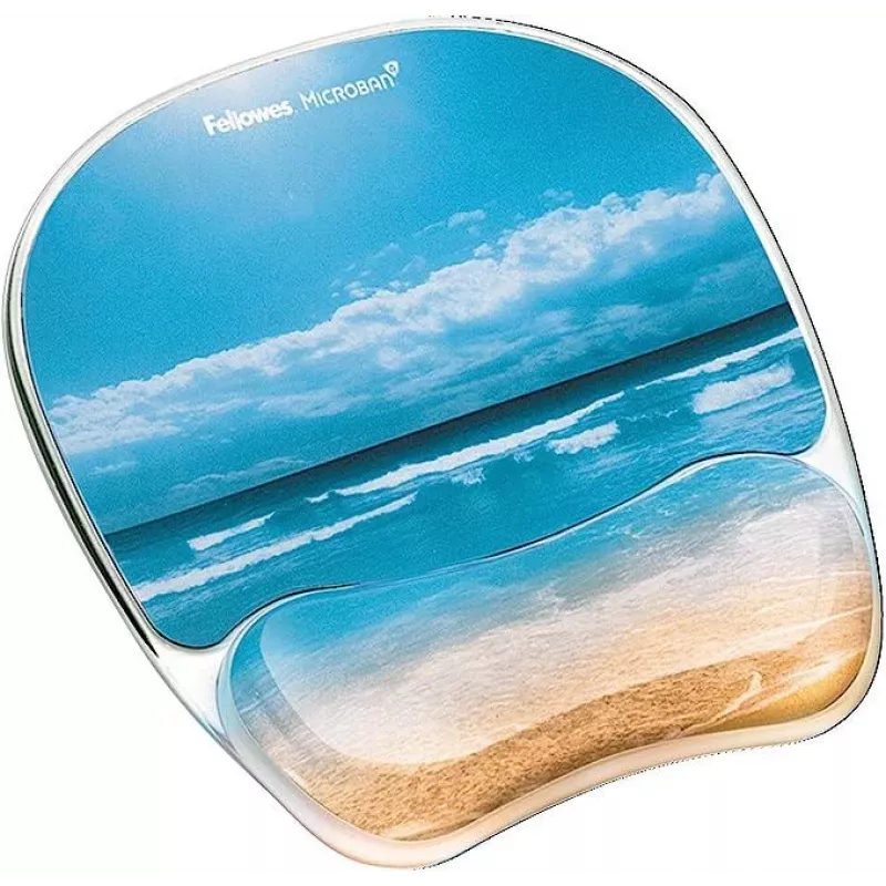 Poggiapolsi per mousepad Fellowes - Mousepad in gel con base antiscivolo in gomma e protezione antibatterica - Mousepad ergonomico per computer, laptop, home office - beige sabbia