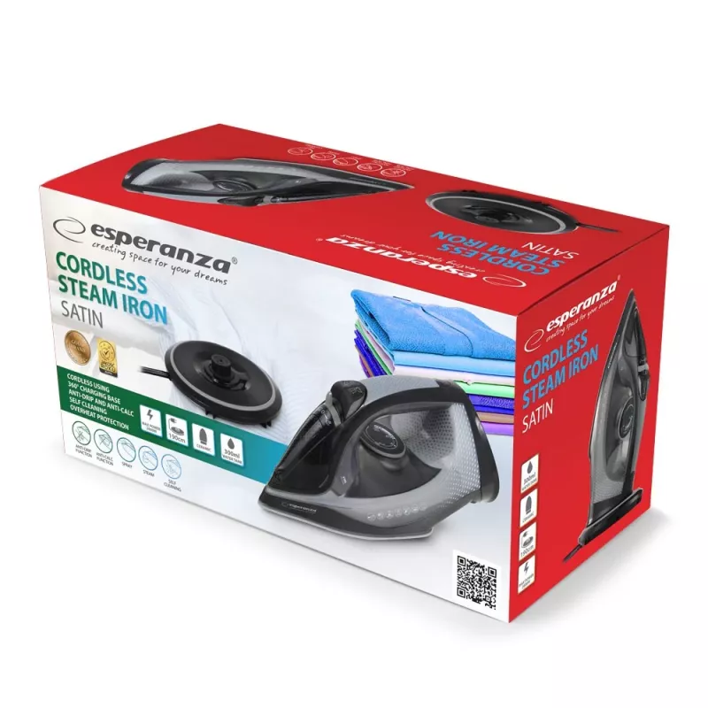 Ferro da stiro a vapore Esperanza EHI011 con piastra in ceramica grigio, nero 2600 W