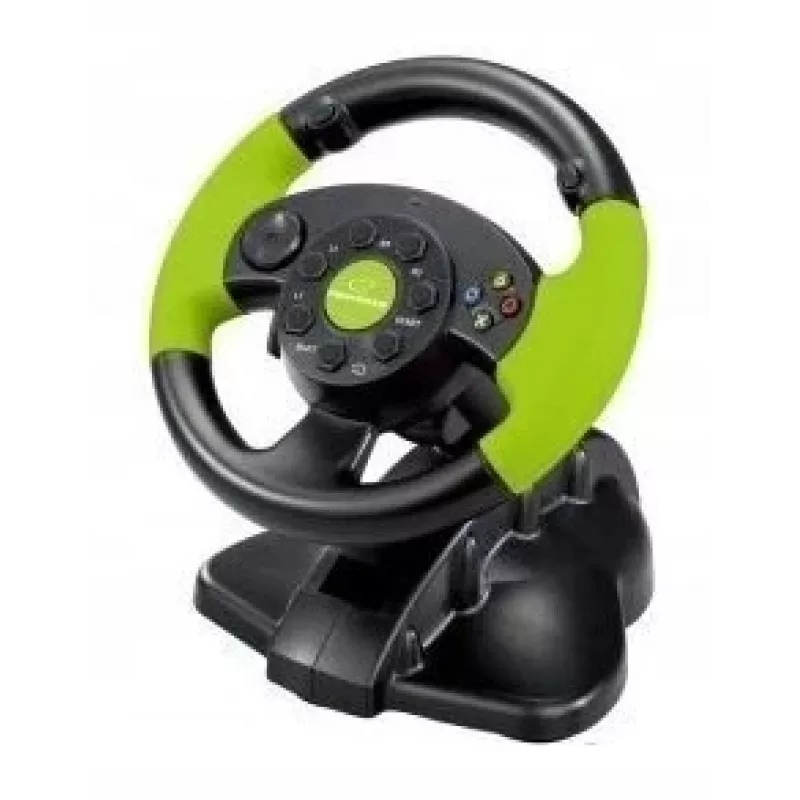 Esperanza EG104 High Octane volante con pedali, PC/PS3/Xbox 360, nero/verde