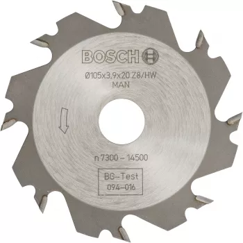 Bosch 3608641008 fresa per scanalature, 105 x 20 mm, 8 denti, per GUF 4-22 A e PSF 22 A