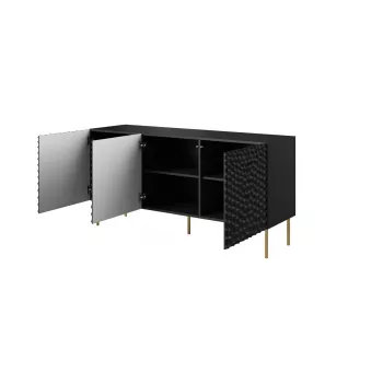 Cassettiera cama meble HOLE 152x42,5x74,5 cm nero opaco, truciolare, struttura 16 mm