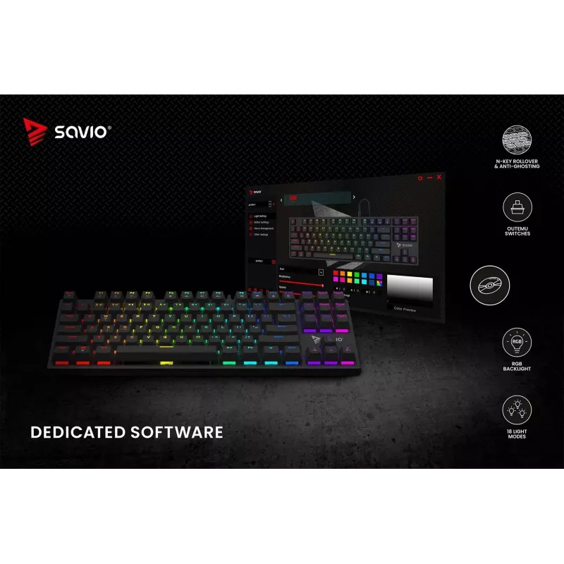 Tastiera meccanica RGB Tempest X2 Outemu Red Savio Savgk-tempest X2 Red