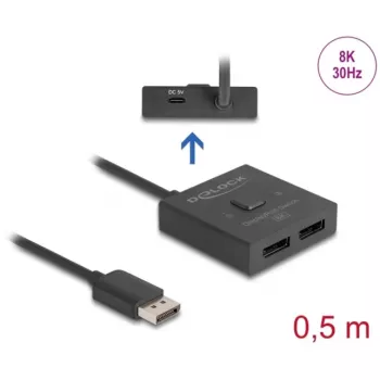 Delock - Ripartitore/commutatore video - 8K, bidirezionale - 2 x DisplayPort - desktop (18906)