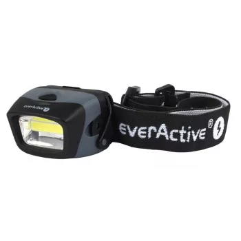 Lampada frontale everActive HL-150, torcia frontale, 150 lm, 3 W, IPX4, 3×AAA, nera