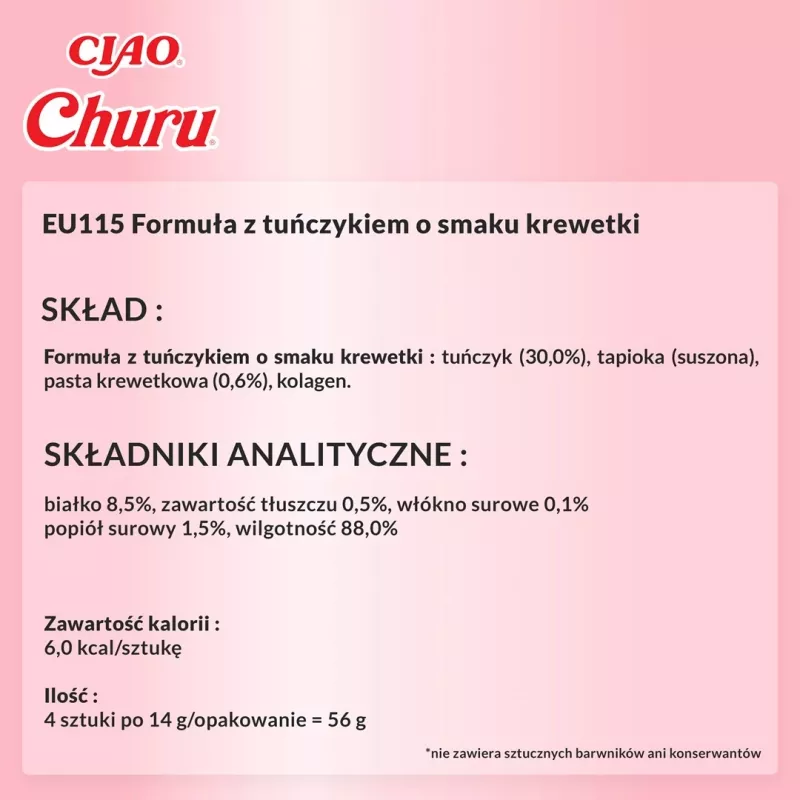 INABA Churu tonno con gusto gamberi - snack per gatti - 4x14 g