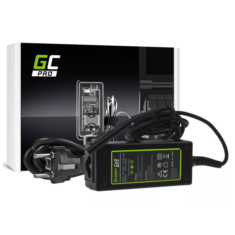 Alimentatore Green Cell AD63P 36W 12V 2,58A caricabatterie per laptop da interno, nero