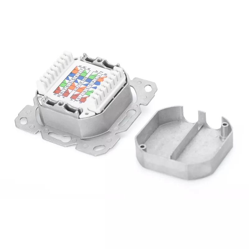 Presa di rete Digitus DN-9007-1 CAT 6A Classe EA, 2x RJ45, schermata, da incasso, bianca