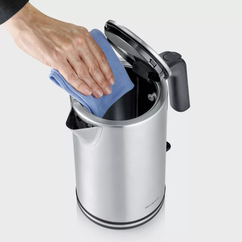 Bollitore SEVERIN WK 3449 — 1,7 l, 2400 W, acciaio inox/plastica, nero-argento