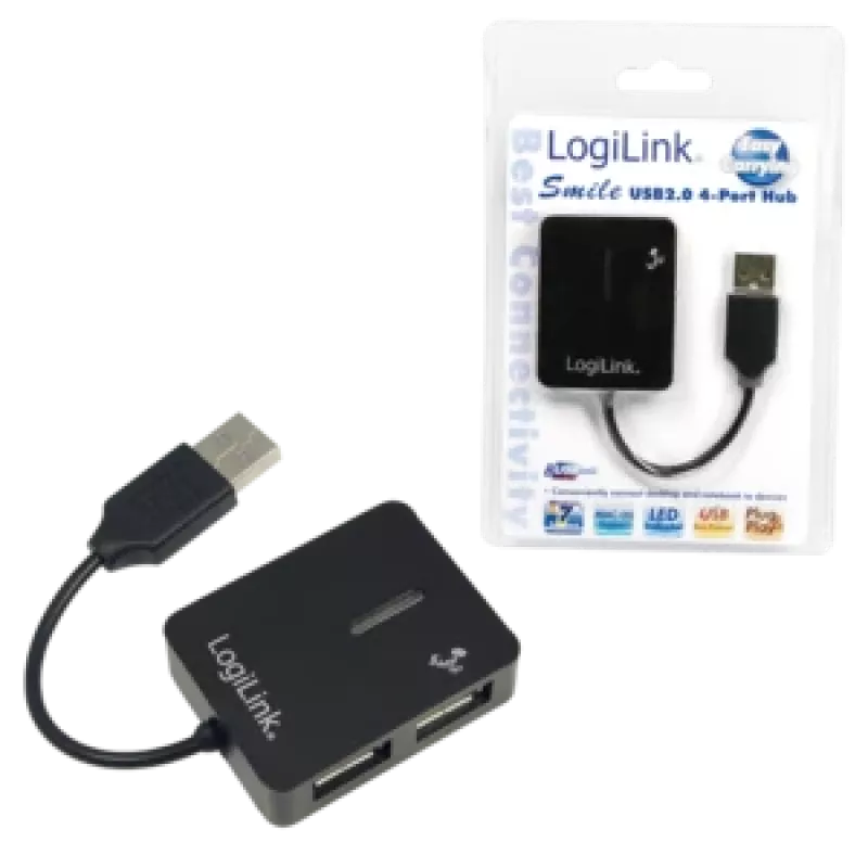 Hub USB LOGILINK UA0139 – 4 porte USB 2.0, 480 Mbit/s, nero